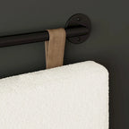 Charlie Wall Mount Boucle Upholstered Padded Headboard, Adjustable Height with Metal Rail