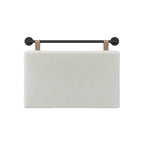 Charlie Wall Mount Boucle Upholstered Padded Headboard, Adjustable Height with Metal Rail