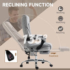 Vinsetto Massage Office Chair with 6 Vibration Points, Swivel Desk Chair with Adjustable Height and Footrest, Gray