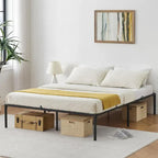Metal Platform Bed Frame with Storage No Box Spring Steel Slat Support