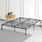 Metal Platform Bed Frame with Storage No Box Spring Steel Slat Support