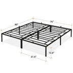 Metal Platform Bed Frame with Storage No Box Spring Steel Slat Support