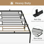 Metal Platform Bed Frame with Storage No Box Spring Steel Slat Support