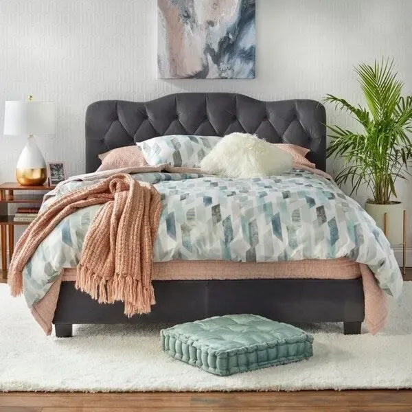 Simple Living Tessa Traditional Upholstered Button Tufted Queen Headboard