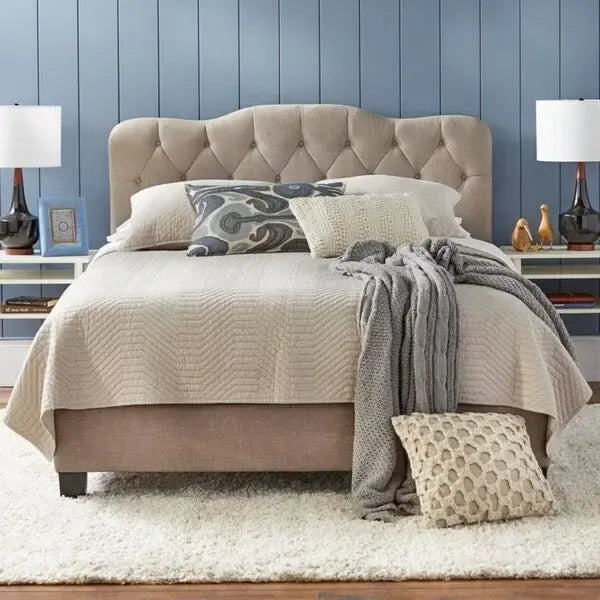 Simple Living Tessa Traditional Upholstered Button Tufted Queen Headboard