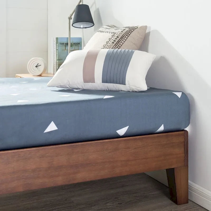 Priage by Zinus Deluxe Antique Espresso Solid Wood Platform Bed