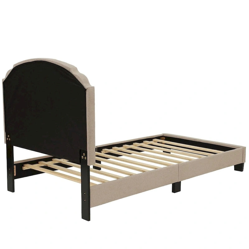 Poundex Platform Button Tufted Twin Bed