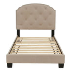 Poundex Platform Button Tufted Twin Bed