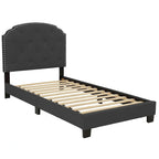 Poundex Platform Button Tufted Twin Bed