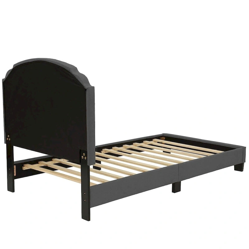 Poundex Platform Button Tufted Twin Bed