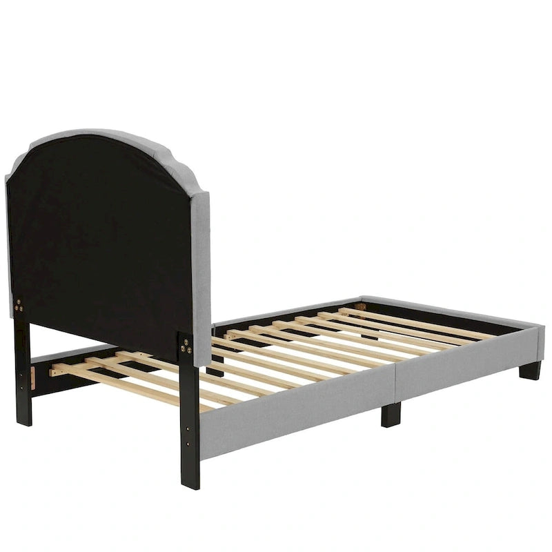 Poundex Platform Button Tufted Twin Bed