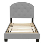 Poundex Platform Button Tufted Twin Bed