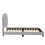 Poundex Platform Button Tufted Twin Bed