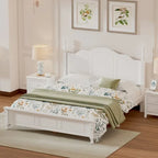 Queen Size Wood Platform Bed Frame,Retro Style Platform Bed