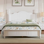 Queen Size Wood Platform Bed Frame,Retro Style Platform Bed