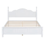 Queen Size Wood Platform Bed Frame,Retro Style Platform Bed