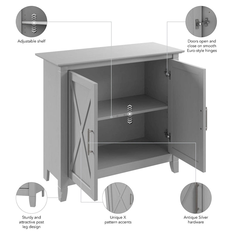 Key West Small Storage Cabinet with Doors by Bush Furniture