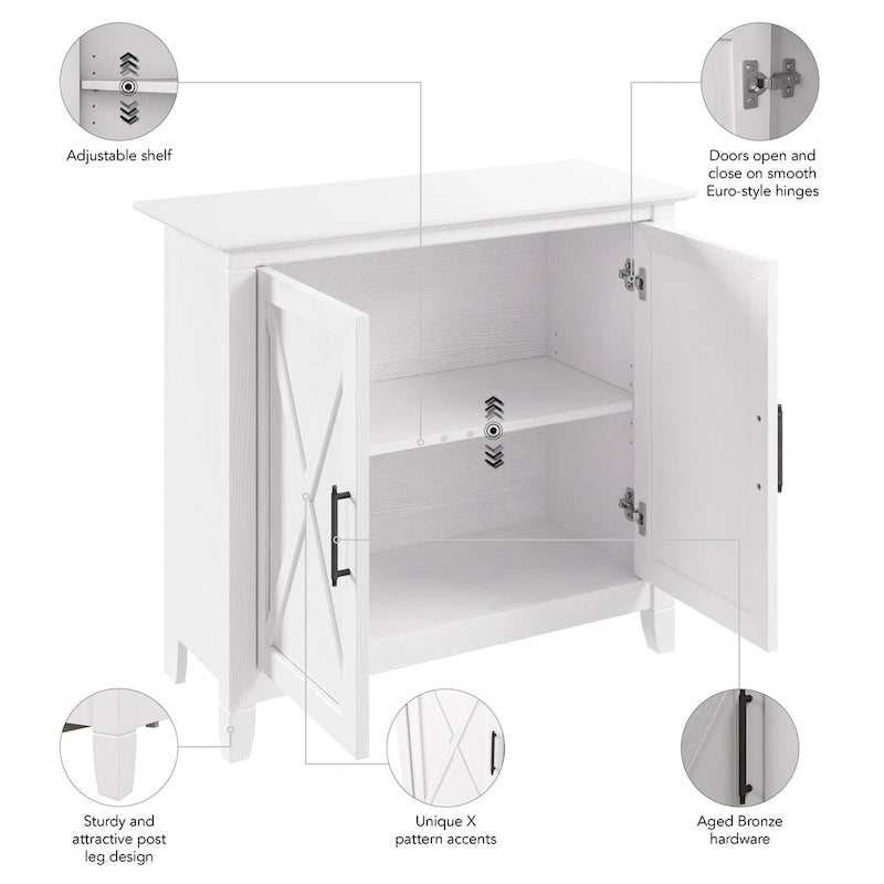 Key West Small Storage Cabinet with Doors by Bush Furniture