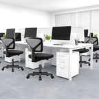 Armless Small Office Desk Chair with Back