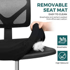Armless Small Office Desk Chair with Back