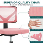 Armless Small Office Desk Chair with Back