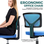 Armless Small Office Desk Chair with Back