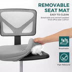 Armless Small Office Desk Chair with Back