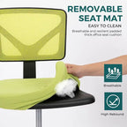 Armless Small Office Desk Chair with Back
