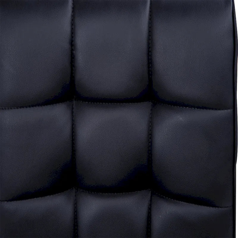HOMCOM Modern Computer Desk Office Chair with Upholstered PU Leather, Adjustable Heights, Swivel 360 Wheels, Black