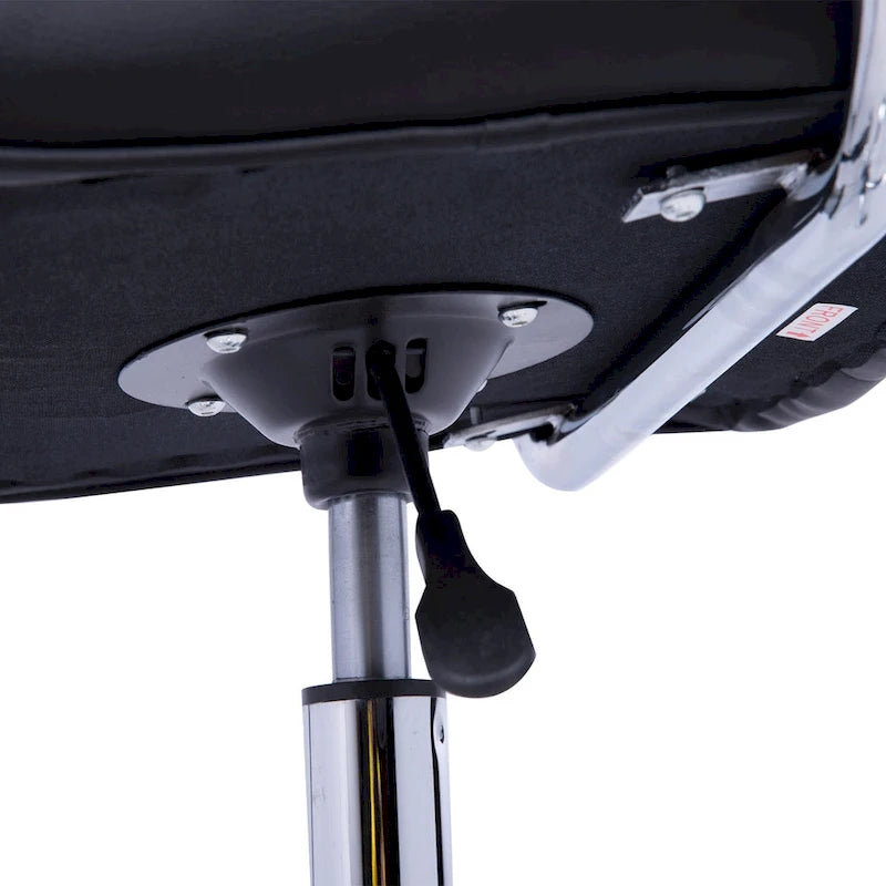 HOMCOM Modern Computer Desk Office Chair with Upholstered PU Leather, Adjustable Heights, Swivel 360 Wheels, Black