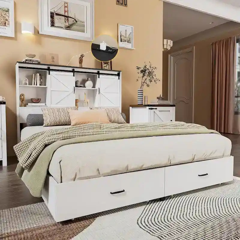 PAKASEPT Farmhouse Queen Size Bed Frame
