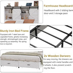 PAKASEPT Farmhouse Queen Size Bed Frame