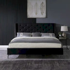 California King Velvet Upholstered Platform Bed Frame
