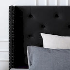 California King Velvet Upholstered Platform Bed Frame