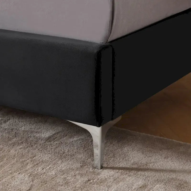 California King Velvet Upholstered Platform Bed Frame