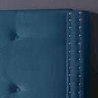 California King Velvet Upholstered Platform Bed Frame
