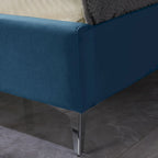 California King Velvet Upholstered Platform Bed Frame