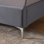 California King Velvet Upholstered Platform Bed Frame