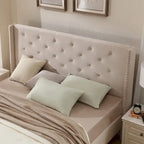 California King Velvet Upholstered Platform Bed Frame