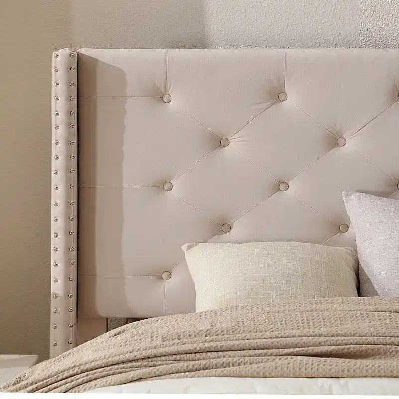 California King Velvet Upholstered Platform Bed Frame