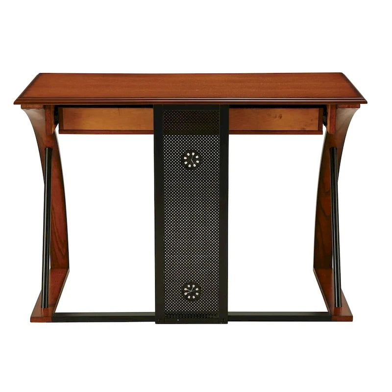Copper Grove Mandevilla Classic Oak Wood Desk with Keyboard Tray