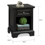 Homestyles Bedford Black Nightstand