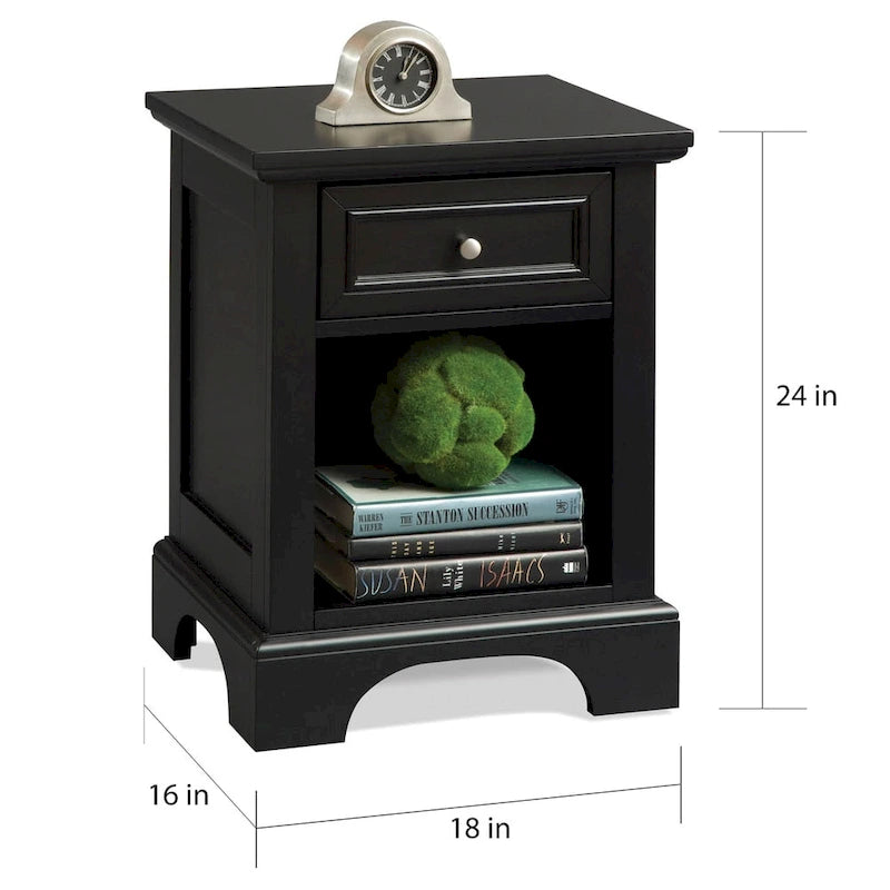 Homestyles Bedford Black Nightstand