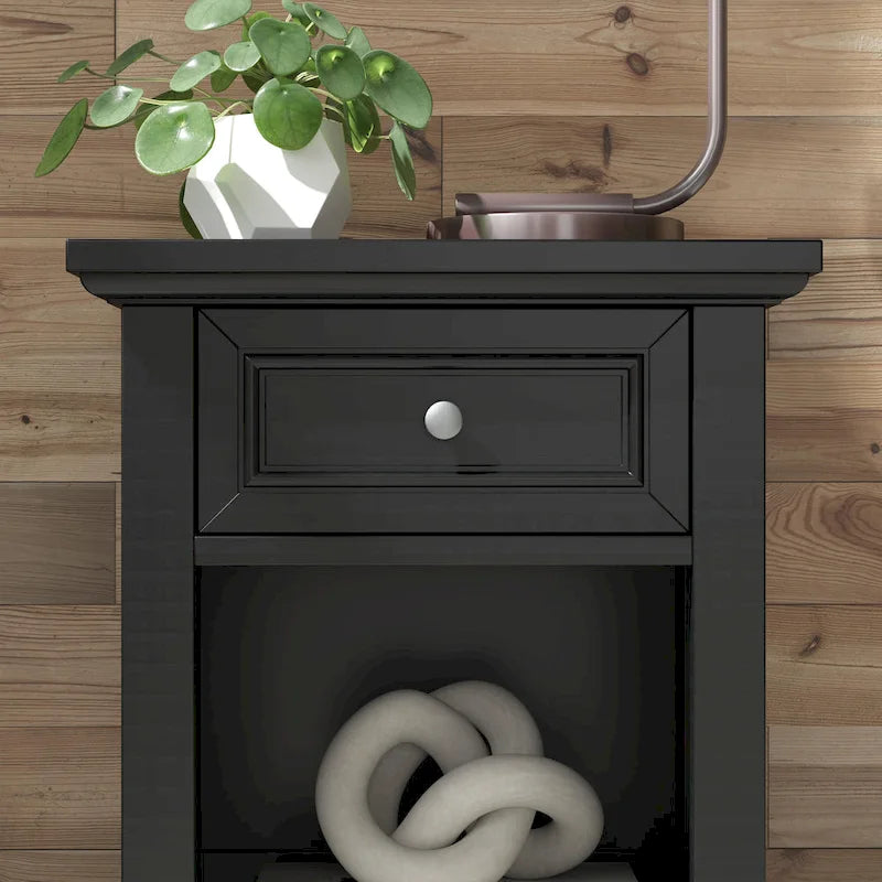 Homestyles Bedford Black Nightstand
