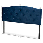 Leone Modern and Contemporary Velvet Upholstered Headboard-Navy Blue