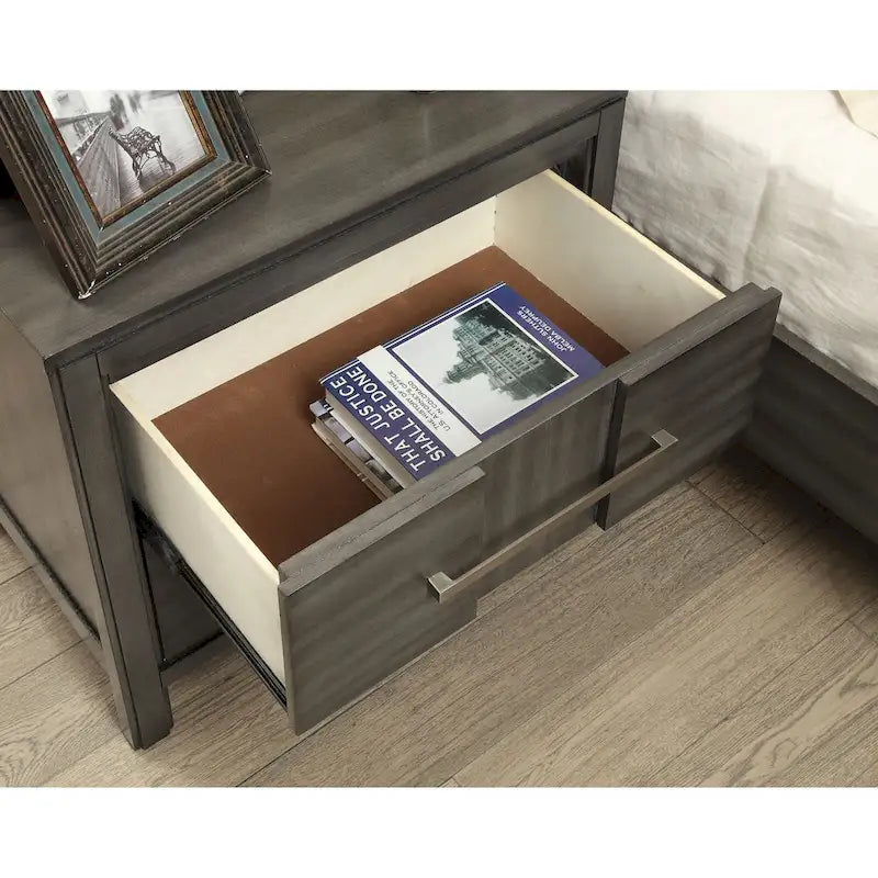 Tass Transitional Solid Wood 2-Drawer Nightstand by Furniture of America
