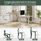 FEZIBO Standing Desk with Drawer, Adjustable Height Electric Stand up Desk, Sit Stand Home Office Desk, Ergonomic Workstation