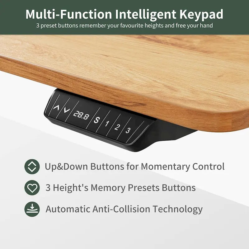 FEZIBO Standing Desk with Drawer, Adjustable Height Electric Stand up Desk, Sit Stand Home Office Desk, Ergonomic Workstation