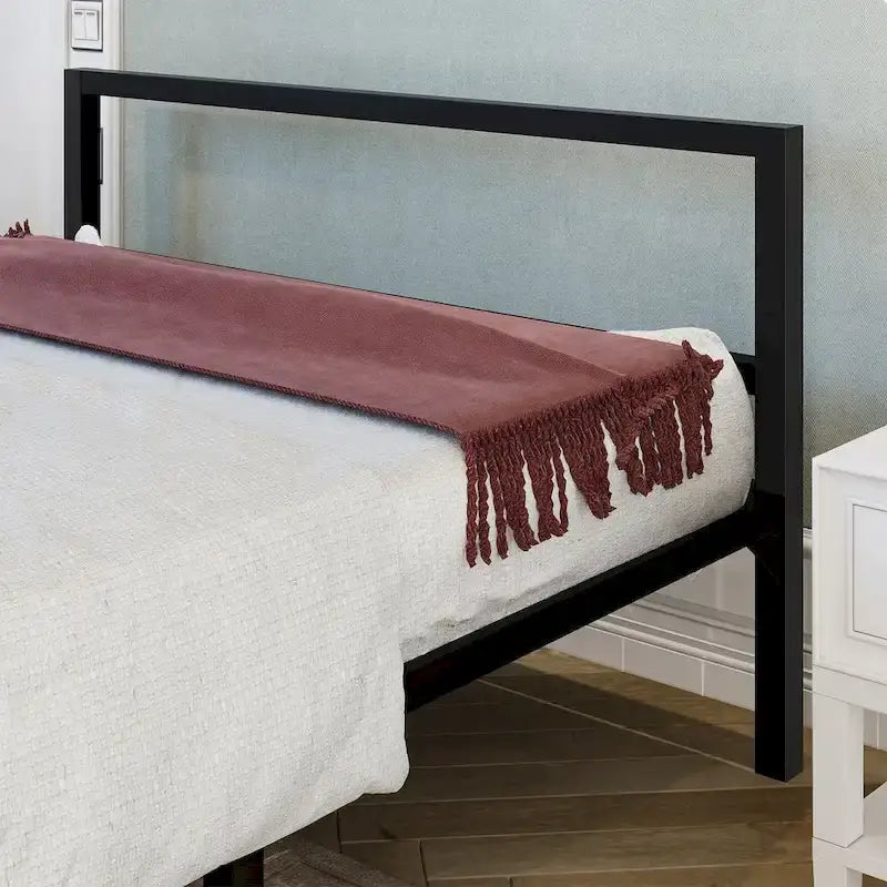 King Modern Metal Platform Bed Frame