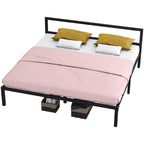 King Modern Metal Platform Bed Frame